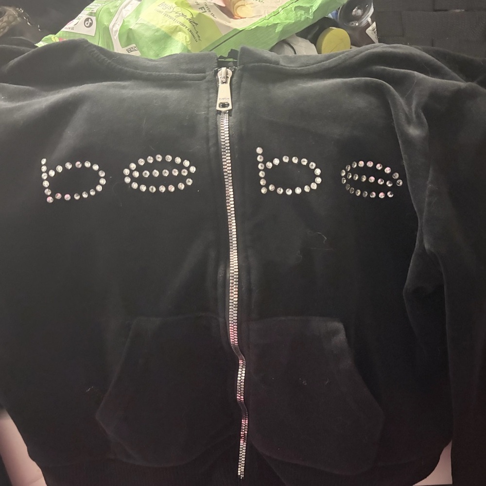 Bebe Black Kids Zip-Up Jacket